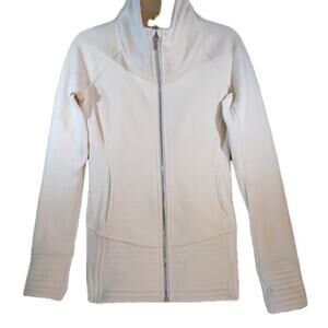 Lululemon Define Jacket Size 4 Ivory Ribbed Zip Up Yoga Activewear